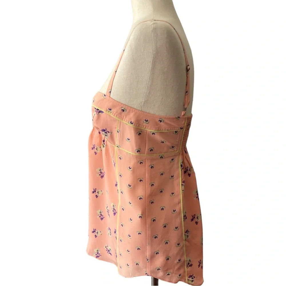 Rebecca Taylor Peach Corset Silk Strappy Top 4 - Picture 4 of 10